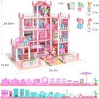 Doll House dream Dollhouse For Girls Pretend-play Diy Dollhouse Kit-4-story  