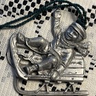 Pewter Port Vintage 1994 Christmas Sled With Boy Pewter Christmas Ornament