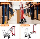 3-in-1 Convertible Hand Truck Dolly  800lb Stair Climbing Wheels Cart For Moving
