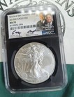2017  s american Silver Eagle Ngc Ms70  Edmund Moy david Ryder Signed  Rare E107