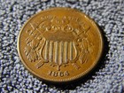1864 Large  Motto Two 2 Cent Piece Xf   Rare 