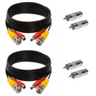4 X 20ft Video Power Cable Bnc Dc Security Camera Rca Dvr Cord For Cctv