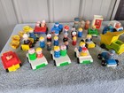 Vintage Fisher Price Little People Huge Lot Of 60  Pieces Phone Booth Helicopter