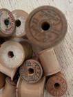 Lot Of 14 Vtg Lg   Sm Wood Corticelli Coats Thread Wooden Empty Spools  Sewing