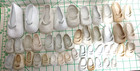44 Pc Lot Vintage  single  White Molded Vinyl Mj Doll Shoes - Various Sizes Guc