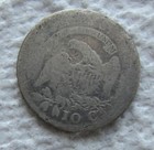1814 Capped Bust Silver Dime Rare Early Date Type Coin Cleaned