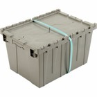Plastic Storage Container Organizer Shipping Tote Stackable Bins With Hinged Lid