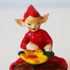 Vtg Lefton Pixie Elf Painting Yellow Flower Figurine 04901 Japan Mid Century