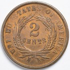 1864 Au unc Two Cent Piece Large Motto