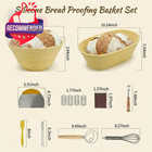 Silicone Bread Proofing Basket Set - 12-piece All-in-one Kit With Oval   Round