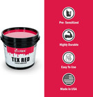 Ecotex   Tex-red Screen Printing Emulsion  pint - 16oz   Pre-sensitized Photo Emu