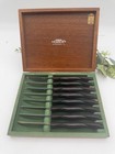 Set Of 8 Cutco Serrated Steak Knives  1759 Boxed Usa Brown Handle Used Pre-owned