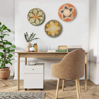 Set Of 2 Woven Seagrass Wall Decor Basket Wicker Basket Boho Farmhouse Wall Gift