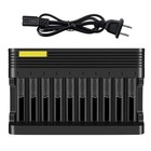 18650 Lithium Battery Charger 10 Slot For 16340 14500 18500 Li-ion Batteries