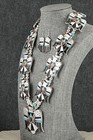 Multi-stone   Sterling Silver Inlay Necklace Set - Bobby Shack