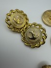 Lot Of 9 Vintage Nautical Buttons Gold Tone Anchor Ships Wheel Seashell Craft