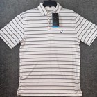Callaway Shirt Men Performance Golf Polo Cooling Opti-dri White Striped Sz S New