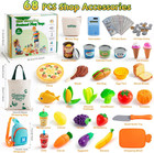 Play Food Sets For Kids Kitchen  68pcs Grocery Store Toy Food With Shopping Bags