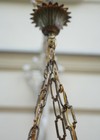 Antique Empire Brass Chandelier 8 Lights French Ceiling Lamp Green Lacquer   26 