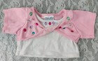 Build A Bear Shirt Top Pink White Jewels Teddy Stuffed Animal Clothes Babw