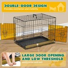Dog Crate  30 Inch Medium Folding Metal Wire Pet Double Door Dog Cage New