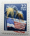 Usa 22c 1987 Flag And Fireworks Color Shift Error  2276 Mnh Deutsches Luxemburg