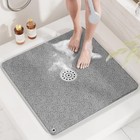24x24  Non-slip Loofah Shower Mat     Quick Dry  No Suction Cups  Grey