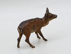 Life-like Antique Austrian Vienna Cold Painted Bronze Figure Of Brown Deer