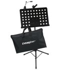 Chromacast Pro Series Folding Durable Metal Sheet Music Stand W Bag  Light  Clip