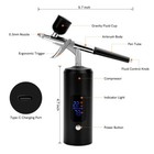 Cordless Airbrush Kit Handheld Sprayer Gun 38psi Lcd For Barber Nail Art Makeup