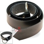 Medieval Faux Leather Belt Simple Steel Ring Costume   Larp Black Renaissance