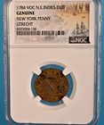 1784 Voc New York Penny Utrecht     Ngc Genuine     Dutch East Indies Duit