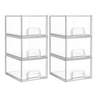  Pack Clear Stackable Storage Drawers  4 4   Tall Acrylic Bathroom Makeup 6