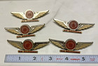 5pc Air California Airlines  Jr Pilot  Stewardess Childrens Wings Pin Back Lot