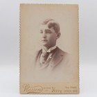 Antique Cabinet Card Photo Handsome Young Man Tie Pins Spencer Ma Warren Hevy