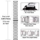 Stainless Steel Watch Band Strap 18mm 20mm 22mm Quick Release Replacement