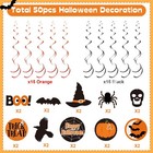 Blulu 50 Pcs Halloween Decorations 18 X 18 Cm  7 1 X Inch  Orange  Black