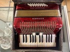 Vintage Hohner Student Ivm Accordion In Red With Case