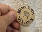 Vintage Early 1960 s Minnesota Vikings 1 75 Button W football Charm  Rare nice 