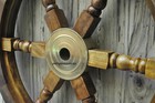18 nautical Wooden Ship Steering Wheel Pirate Decor Wood Brass Fishing Wall Boat