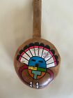 Vintage Native American  Hopi Kewa Hand Painted Gourd Rattle 11 5  X 6 