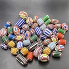 Lot Of 50 Pieces Antique Venetian Trade African Multicolor Chevron Glass  Beads