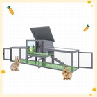 94 Inch Large Wood Rabbit Hutch Indoor Bunny Cage Small Animal Pet House Outdoor