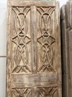 Antique Carved Wood Double Barn Door  Farmhouse Distressed Whitewash Doors 80x30