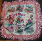 Vintage Souvenir Pillow Sham  El Paso  Texas Alligator Pool Sanjacinto Plaza Etc