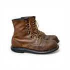 Men   s Vintage Red Wing Super Sole 8 Inch Safety Boots Size 10