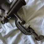 Antique Enterprise Tinned No  5 Cast Iron Meat Grinder   Food Crank Chopper