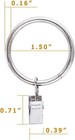 44 Pack Curtain Rings With Clips Silver Stainless Steel 1 5 Inch Hangers