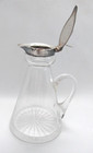 Antique Hukin   Heath Individual Crystal Cruet Jug W Sterling Silver Top C  1924