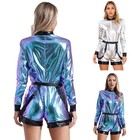 Us Women Astronaut Costume Dress-up Jumpsuit One Piece Bodysuit Adult Boyshorts